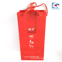 SenCai 2018 hot sale luxury china tea paper packaging gift bag with rope